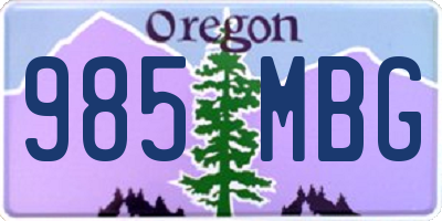 OR license plate 985MBG