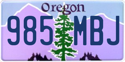 OR license plate 985MBJ