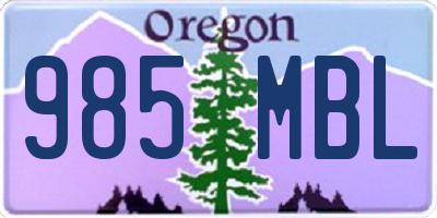 OR license plate 985MBL