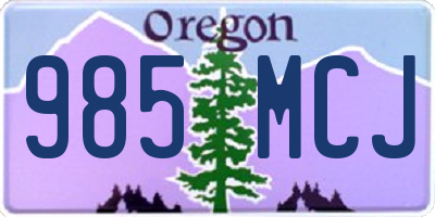 OR license plate 985MCJ