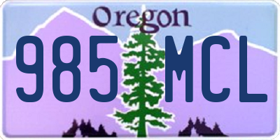 OR license plate 985MCL