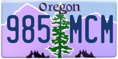 OR license plate 985MCM