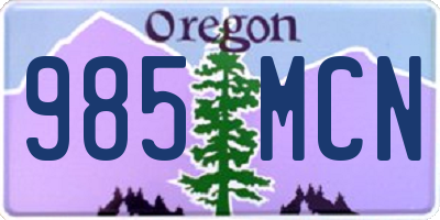 OR license plate 985MCN