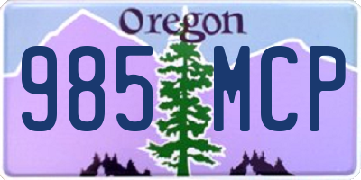 OR license plate 985MCP
