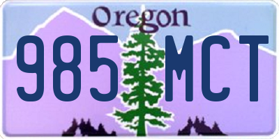 OR license plate 985MCT