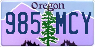 OR license plate 985MCY