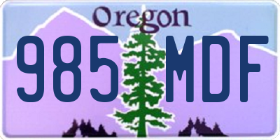 OR license plate 985MDF