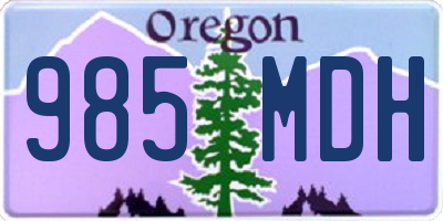 OR license plate 985MDH