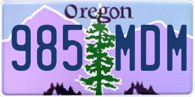 OR license plate 985MDM