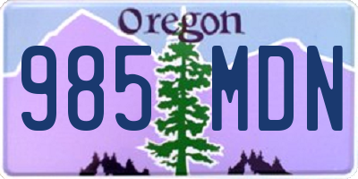 OR license plate 985MDN