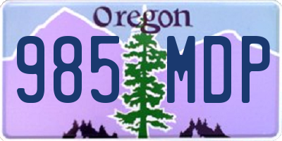 OR license plate 985MDP