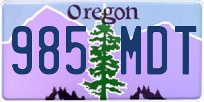 OR license plate 985MDT