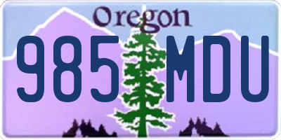 OR license plate 985MDU