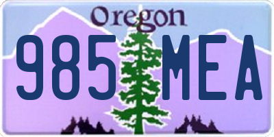 OR license plate 985MEA