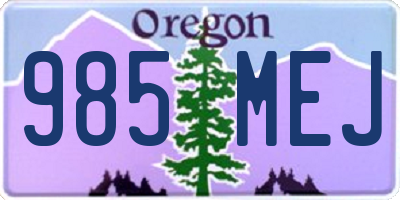 OR license plate 985MEJ