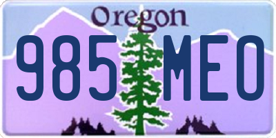 OR license plate 985MEO