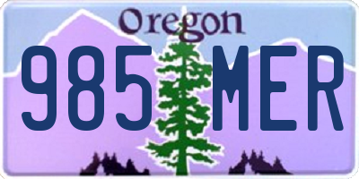 OR license plate 985MER