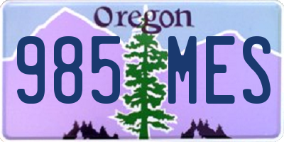 OR license plate 985MES