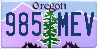 OR license plate 985MEV