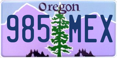 OR license plate 985MEX