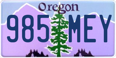 OR license plate 985MEY