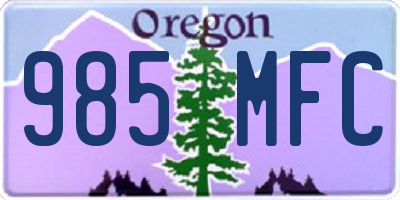 OR license plate 985MFC