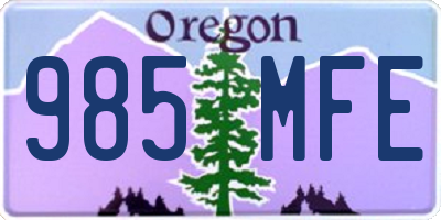 OR license plate 985MFE