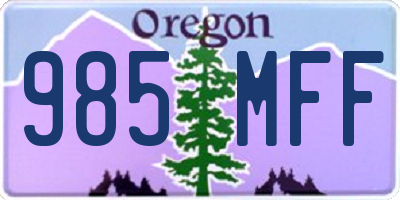 OR license plate 985MFF