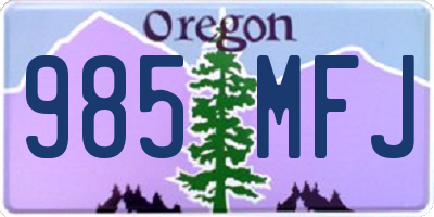 OR license plate 985MFJ