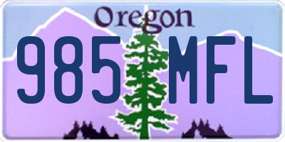 OR license plate 985MFL