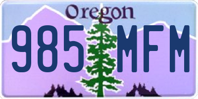 OR license plate 985MFM