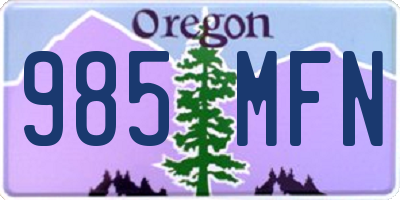 OR license plate 985MFN