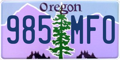 OR license plate 985MFO