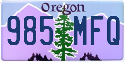 OR license plate 985MFQ