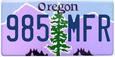 OR license plate 985MFR