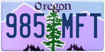 OR license plate 985MFT