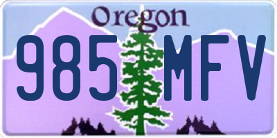 OR license plate 985MFV