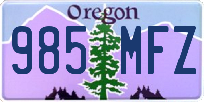 OR license plate 985MFZ