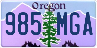 OR license plate 985MGA