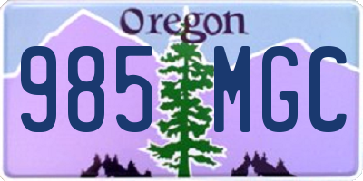 OR license plate 985MGC