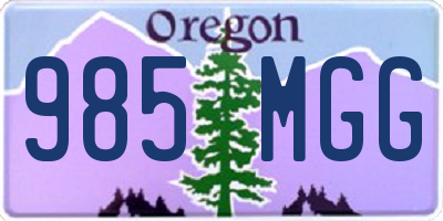 OR license plate 985MGG