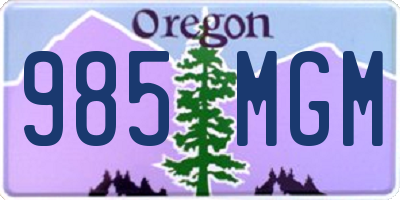 OR license plate 985MGM