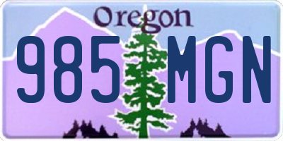 OR license plate 985MGN