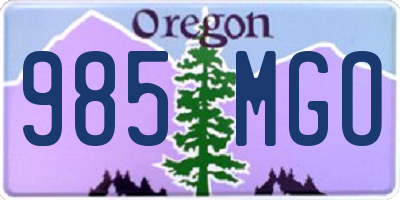OR license plate 985MGO