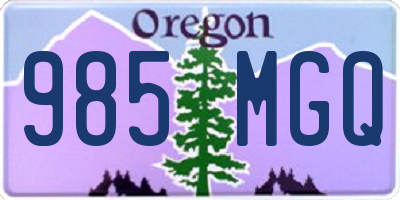 OR license plate 985MGQ