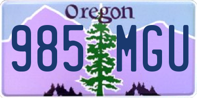 OR license plate 985MGU