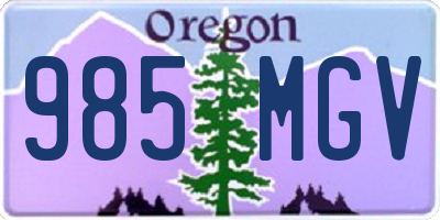 OR license plate 985MGV