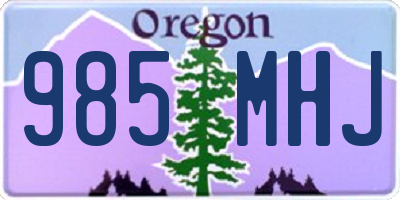 OR license plate 985MHJ