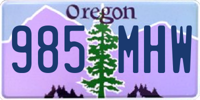 OR license plate 985MHW