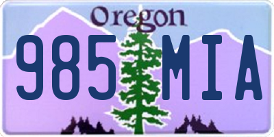 OR license plate 985MIA